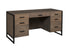Amish Contemporary Computer Desk Industrial Base Solid Wood 60"