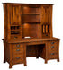 Amish Arts & Crafts Solid Wood Executive Desk With Drawers and Hutch