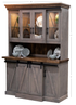 Amish 4-Door Rustic Farmhouse Solid Wood Dining Room Hutch
