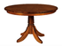 Round Dining Table Solid Wood Turned Pedestal Traditional Amish Made