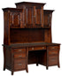 Amish Traditional Solid Wood Executive Desk with Hutch Berkley
