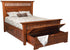 Amish Mission Arts and Crafts Solid Wood Bed With Storage Drawers and Bench