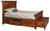 Amish Mission Arts and Crafts Solid Wood Bed With Storage Drawers and Bench