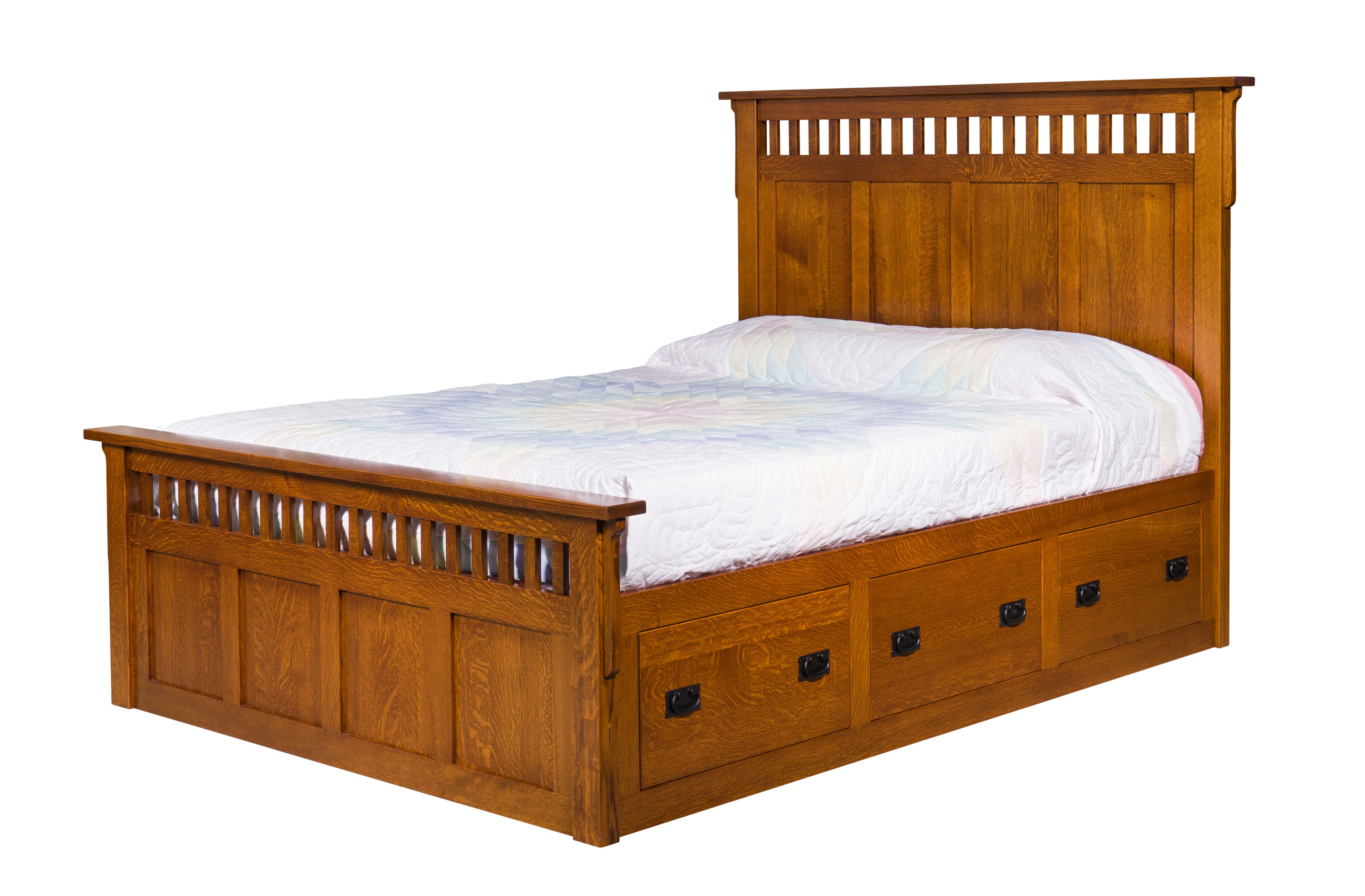 Amish Mission Arts & Crafts Solid Wood Storage Bed