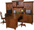 Amish 2 Person Partner Solid Wood Executive Desk With Hutch